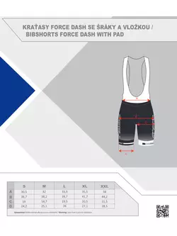 FORCE DASH férfi kantáros rövidnadrág, fekete és kék 900293